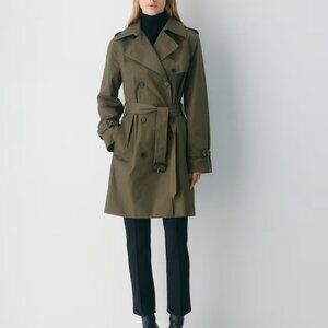 NWT Aritzia New The Finch Mid Trench Coat - City Twill Olive L